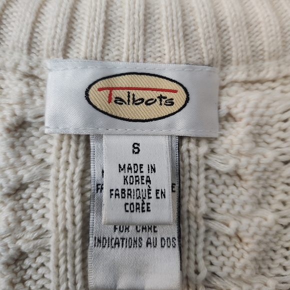GUC Talbots Thick Cable Sweater w/ Full length zipper. Size S. Read description - Picture 8 of 9